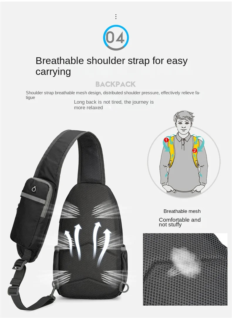Anti-Theft Waterproof Crossbody Shoulder Backpack | Ultimate Sport Bag