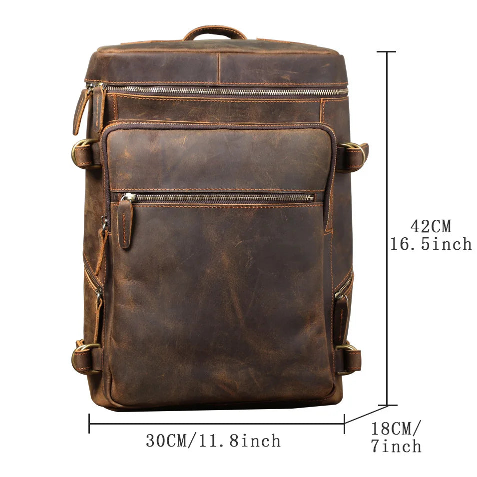 Vintage Genuine Leather Backpack | Stylish Outdoor Travel Bag