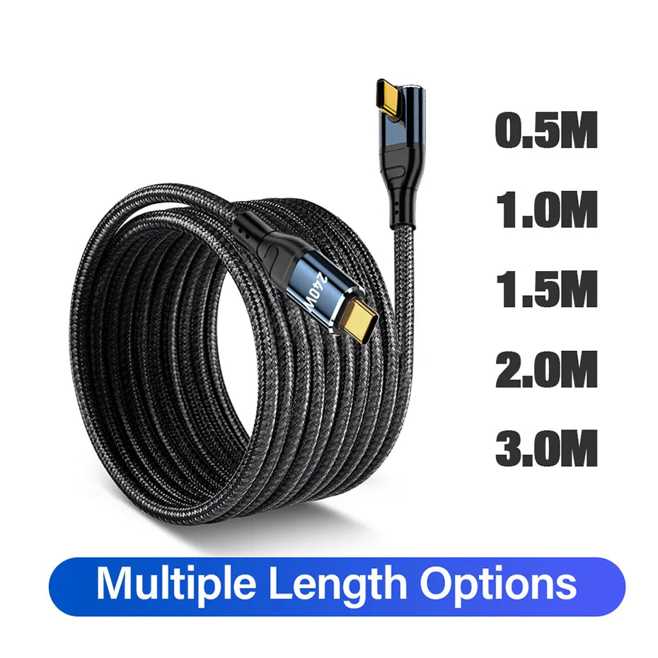 240W USB Type C Fast Charge Cable | Compatible with Phones & Laptops