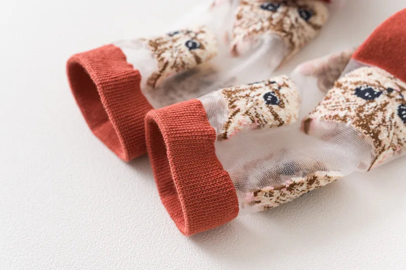 Trendy Women’s Transparent Cat Socks | Cute Kawaii Summer Fashion