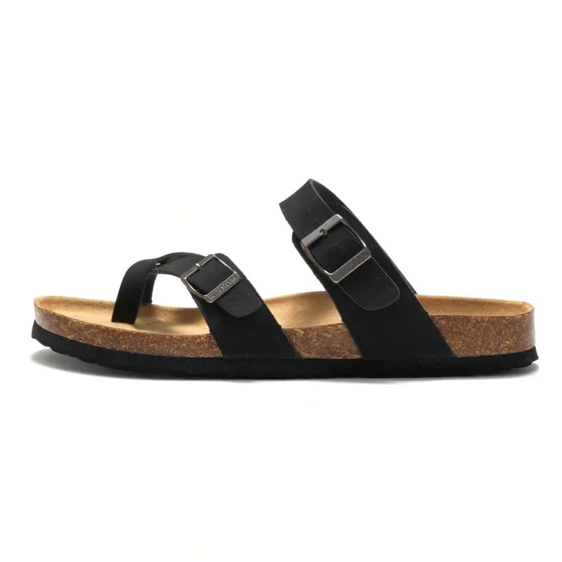 Men's Non-Slip Slippers with Cork Metal Buckle | Waterproof Outdoor Wear