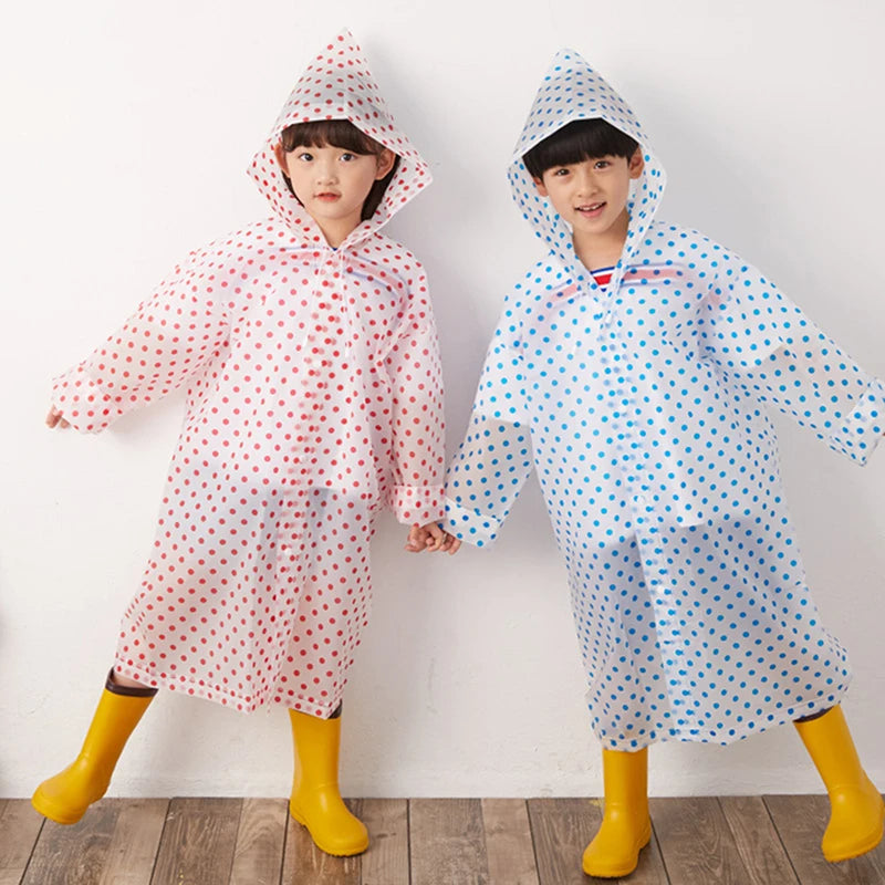 Kids Portable Hooded Raincoat | Waterproof Rain Poncho for Children