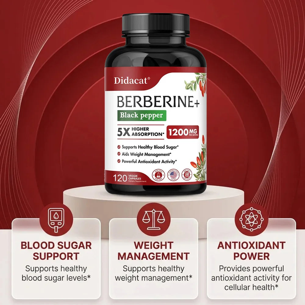 Ultra Pure Berberine Supplement 1200mg for Health Support
