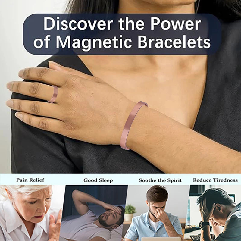 Pure Copper Magnetic Bracelets & Rings for Health & Style