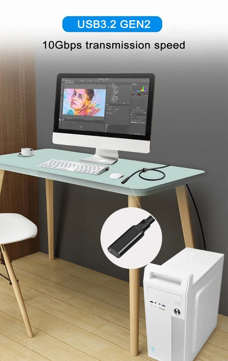 USB Type-C Extension Cable 10Gbps | High-Speed Charging & Data