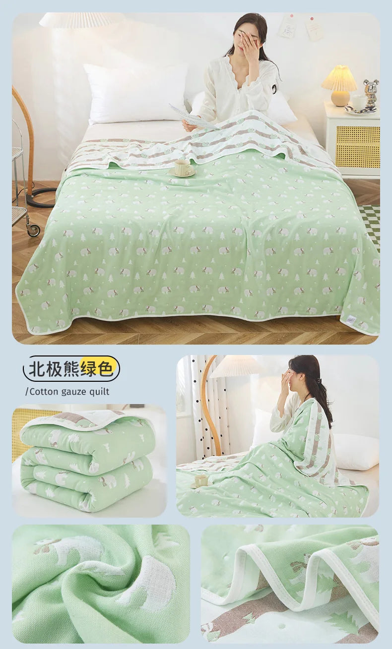 Breathable Summer Quilt | Multi-functional Cotton Towel Blanket