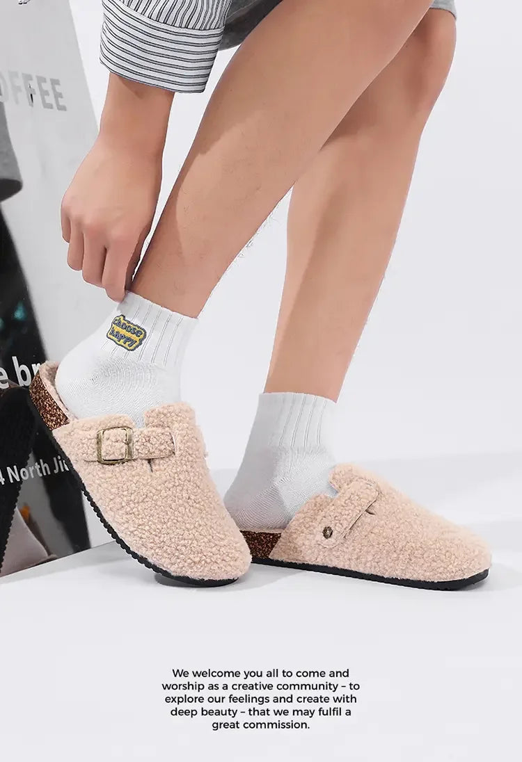 Cozy Unisex Plush Cotton Slippers | Non-Slip Winter House Shoes