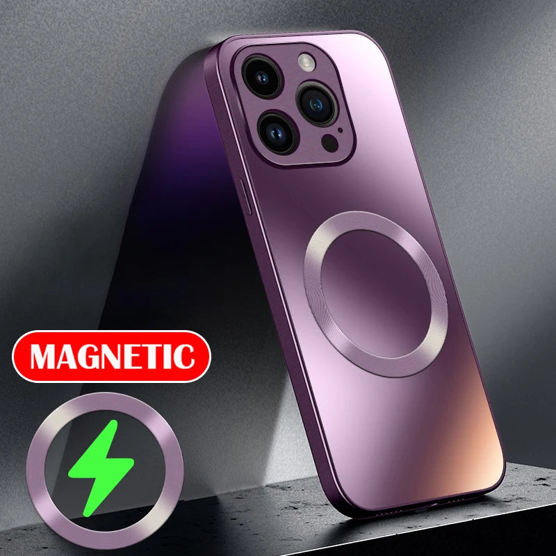 AG Matte Silicone Hard Case For Magsafe iPhone 17 Air 16 16E 15 14 13 12 11 Pro X XS Max Mini Plus Frosted Phone Magnetic Cover