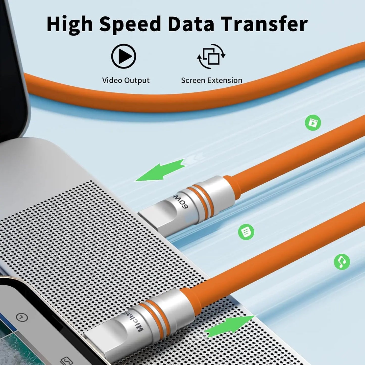 PD240W USB C Fast Charging Cable | Soft Silicone Type-C Cable