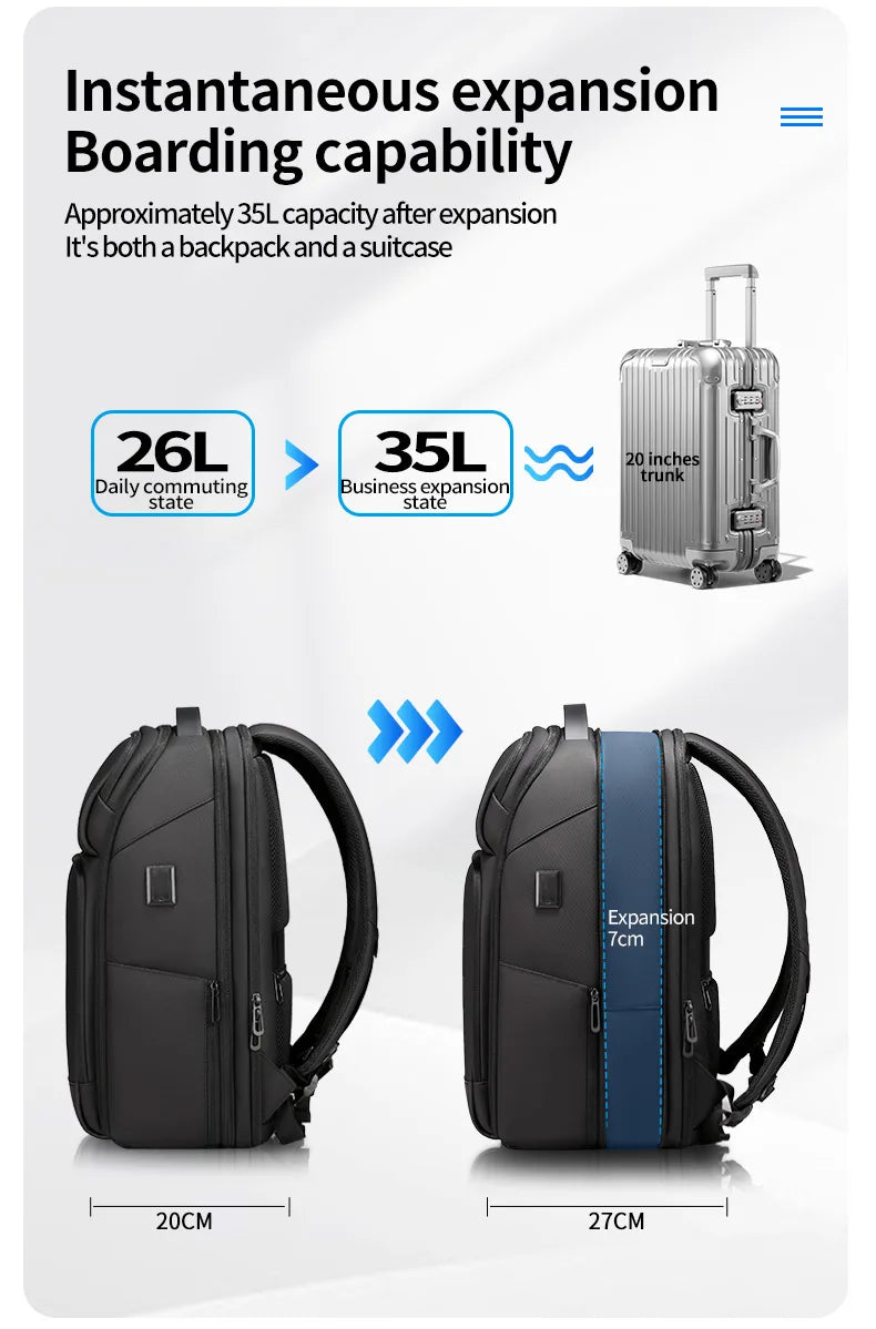 Waterproof Business Backpack with USB Charging | Travel Ready 35L