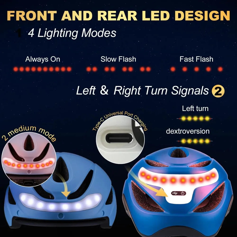 Urban Cycling Helmet with LED Lights and Turn Signals