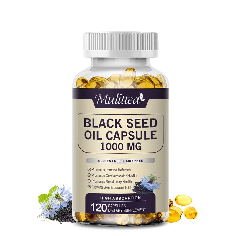Pure Black Seed Oil Capsules for Hair, Skin & Digestion Support