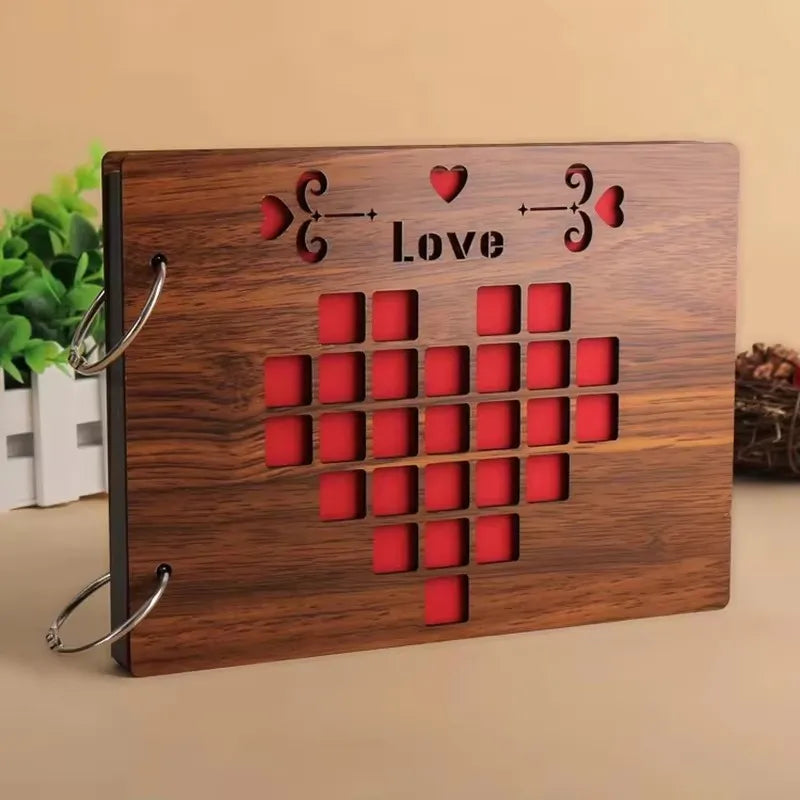 Álbum de Fotos DIY de Madera Vintage | Recuerdos y Almacenamiento para Scrapbook
