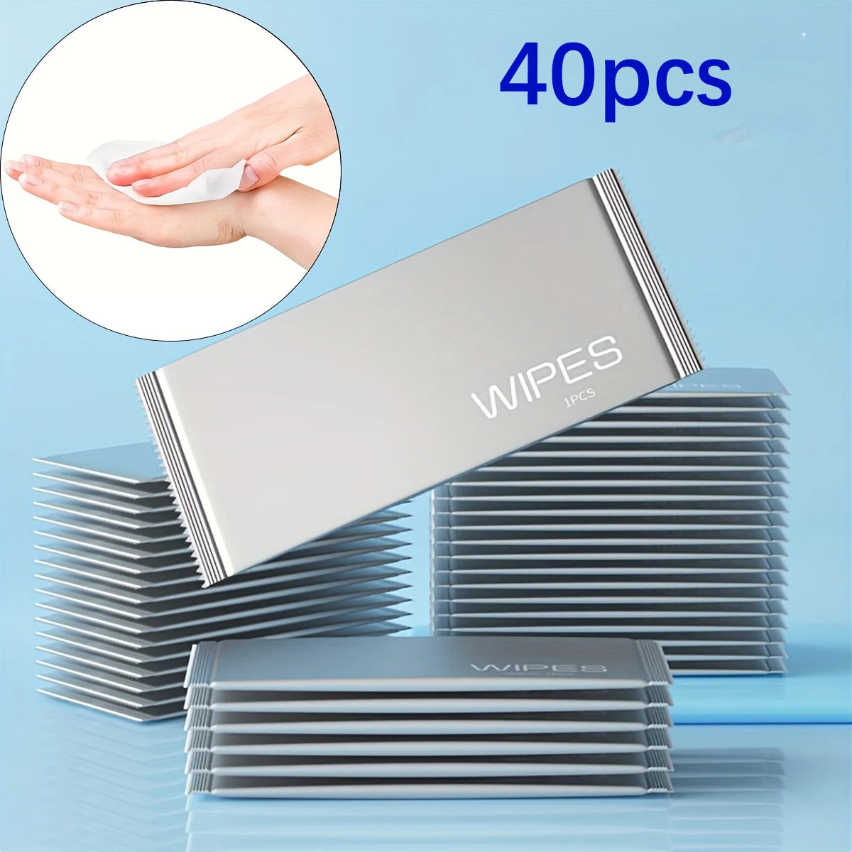 20pcs individually wrapped wipes, disposable, portable wipes, travel, camping, fitness, toilet