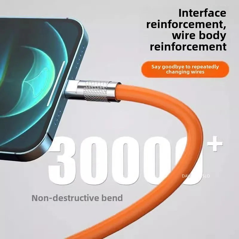 New 120W 7A Super Fast Charge PD Type C Liquid Silicone Cable 1M 1.5M 2M Usb Cable Usb C To C Charger Cable for Xiaomi Huawei