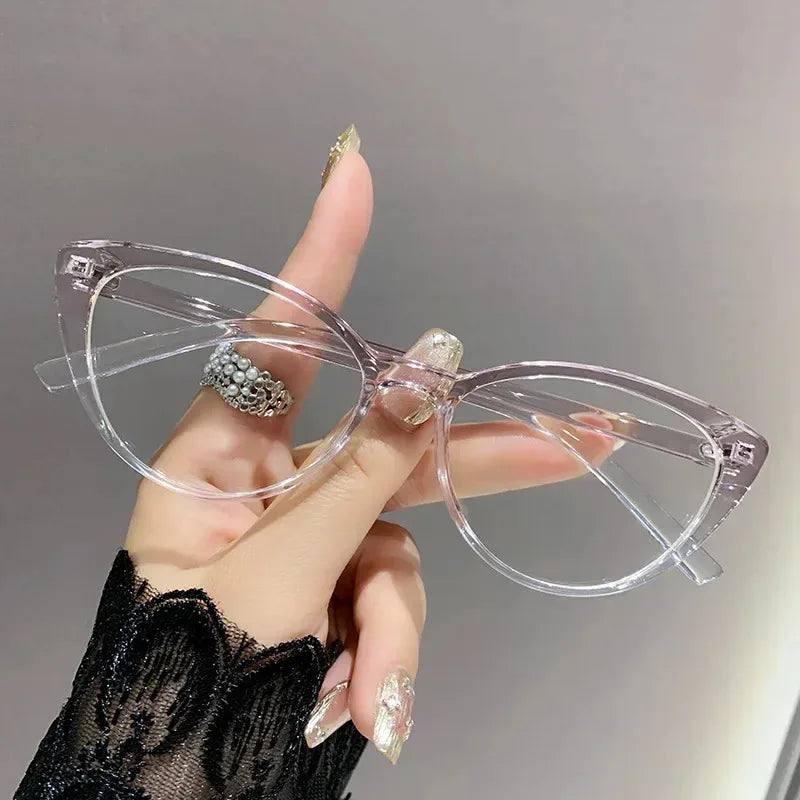 Fashionable cat-eye full-frame reading glasses, retro style, fashionable anti-blue light glasses, ladies' reading glasses