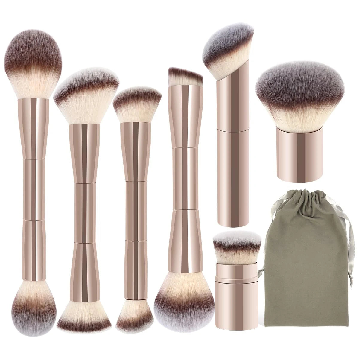 7pcs Double Sided Kabuki Makeup Brush Set | Flawless Finish
