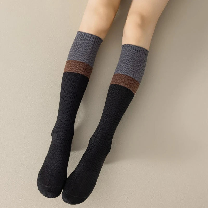Women's Cotton Color Matching Knee Socks | Fashion-Forward Style
