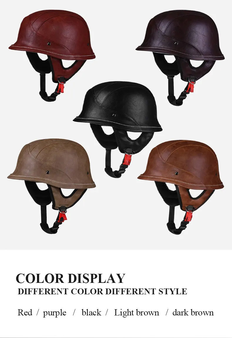 Vintage Half Face Motorcycle Helmet | Retro Scooter Safety Gear