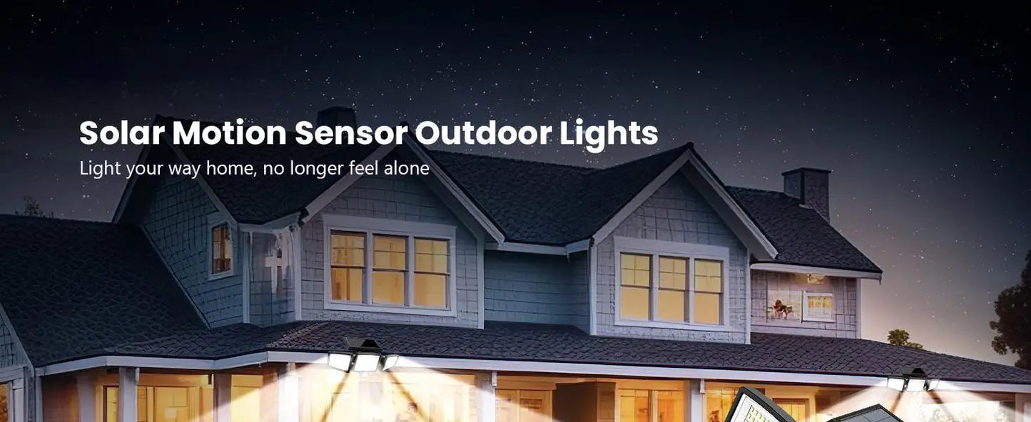 3-Head Solar Outdoor Light with Motion Sensor & Remote Control