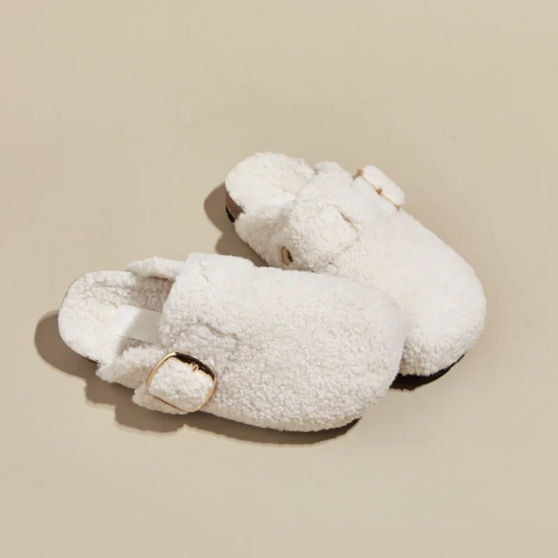 Women's Warm Faux Lamb Wool Mules Slippers for Ultimate Comfort