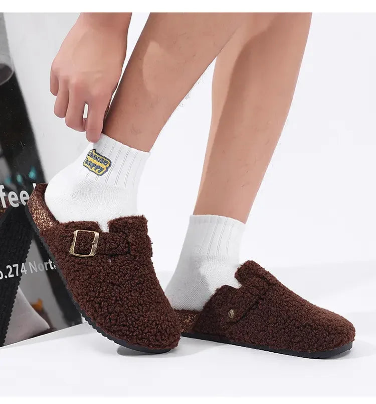 Cozy Unisex Plush Cotton Slippers | Non-Slip Winter House Shoes