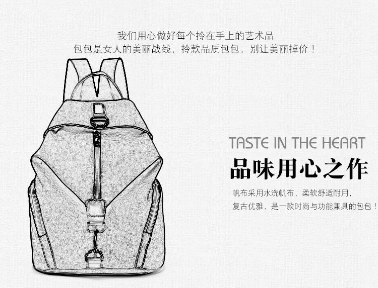 Stylish Vintage Canvas Women Backpack | Fashionable Casual Bag