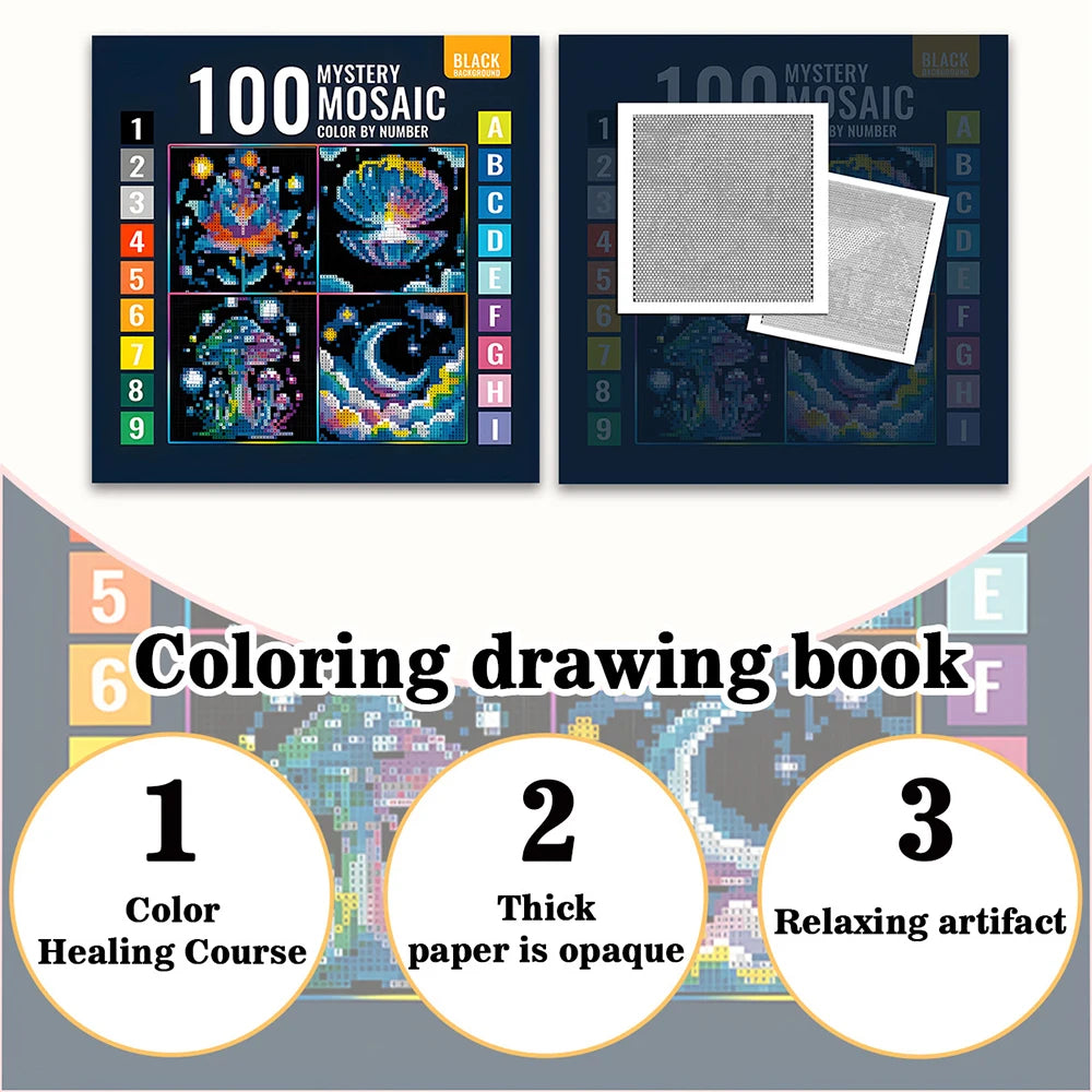Mosaic Digital Coloring Book | Floral, Cosmic & Fantasy Patterns