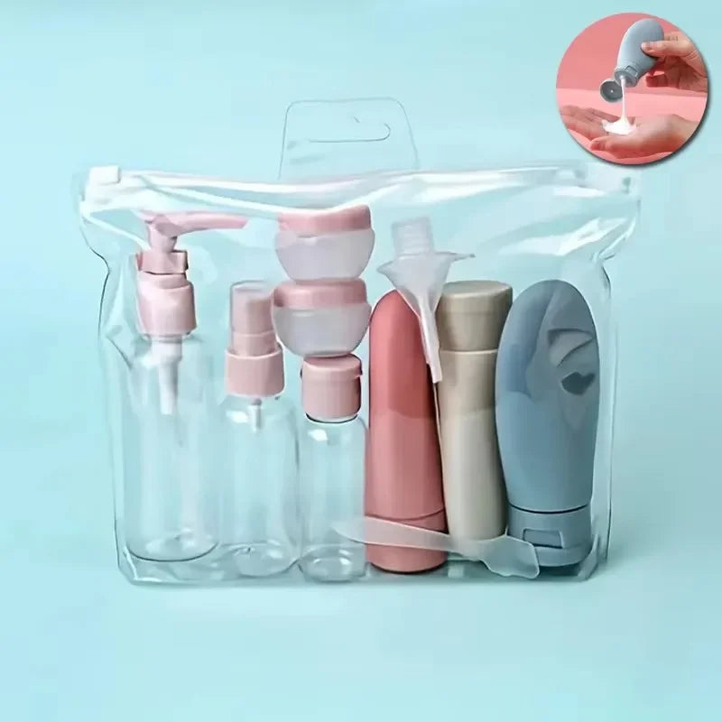11-Pcs Travel Toiletries Containers Set | Refillable Mini Bottles