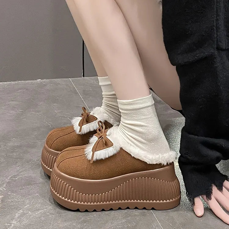 Women's Platform Fur Slippers | Cozy Stylish Winter Mules