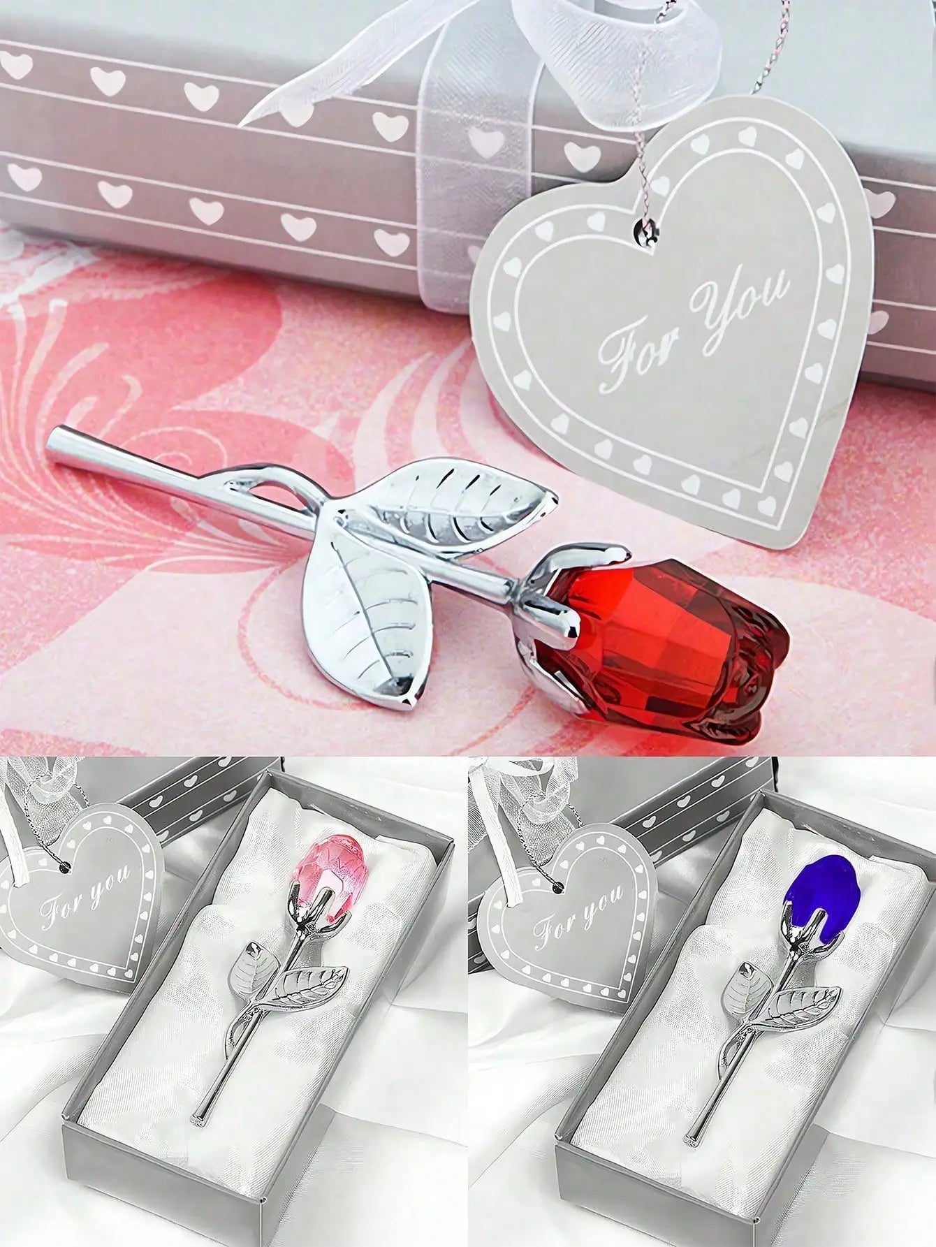 Artificial Glass Rose Crystal Flower | Elegant Party Gift