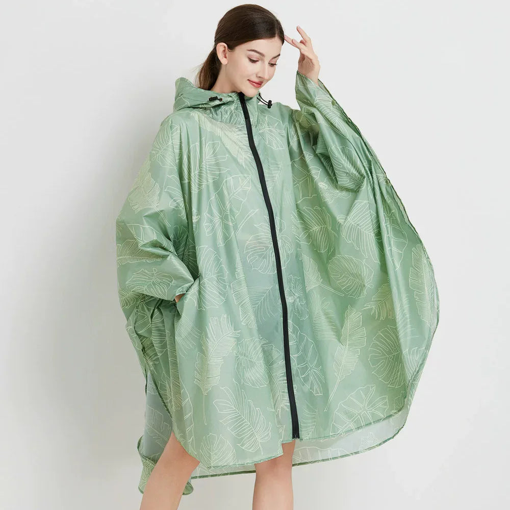 Lightweight Leopard Raincoat for Women | Waterproof Windproof Cloak