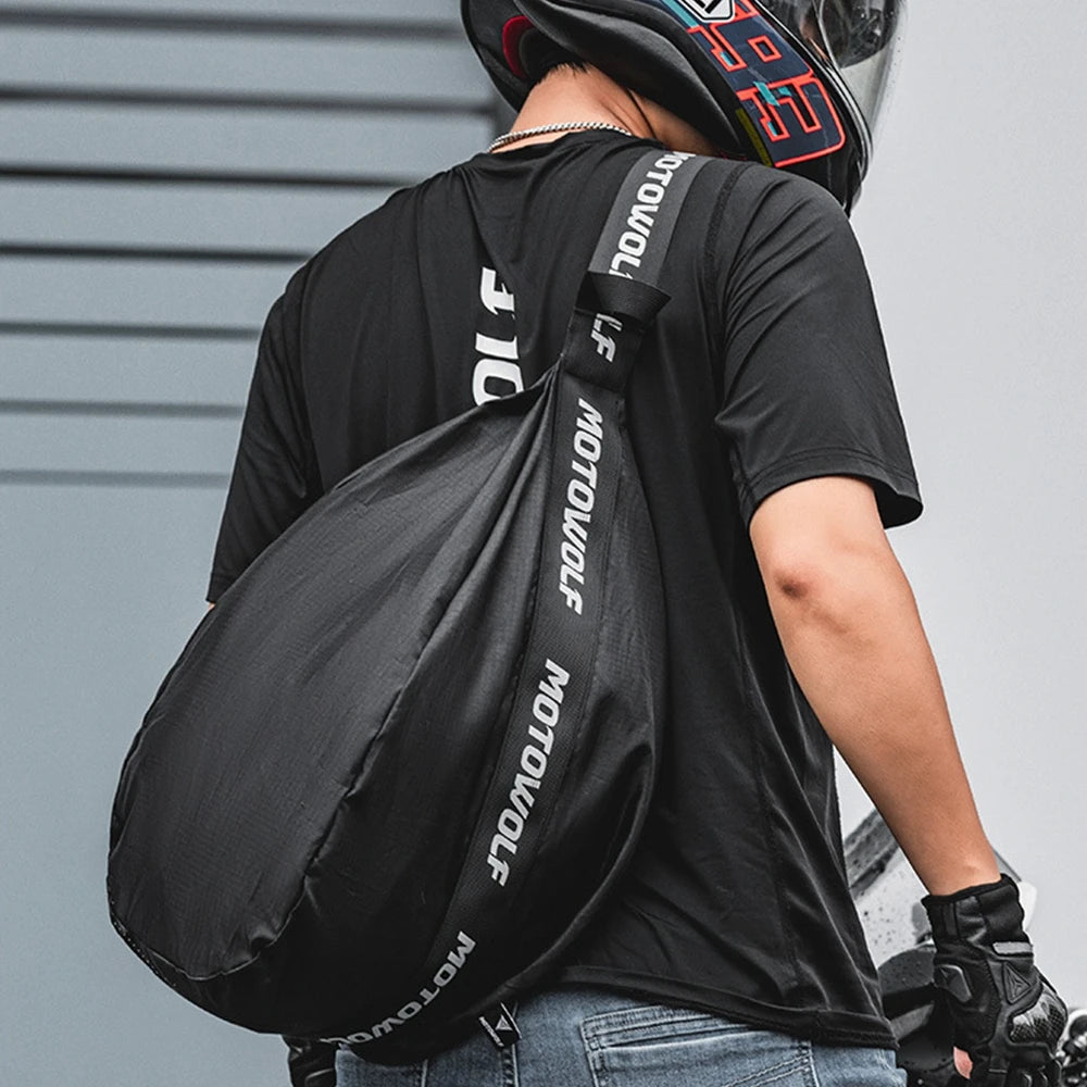 Water-Repellent Motorcycle Helmet Backpack for Cycling and Travel