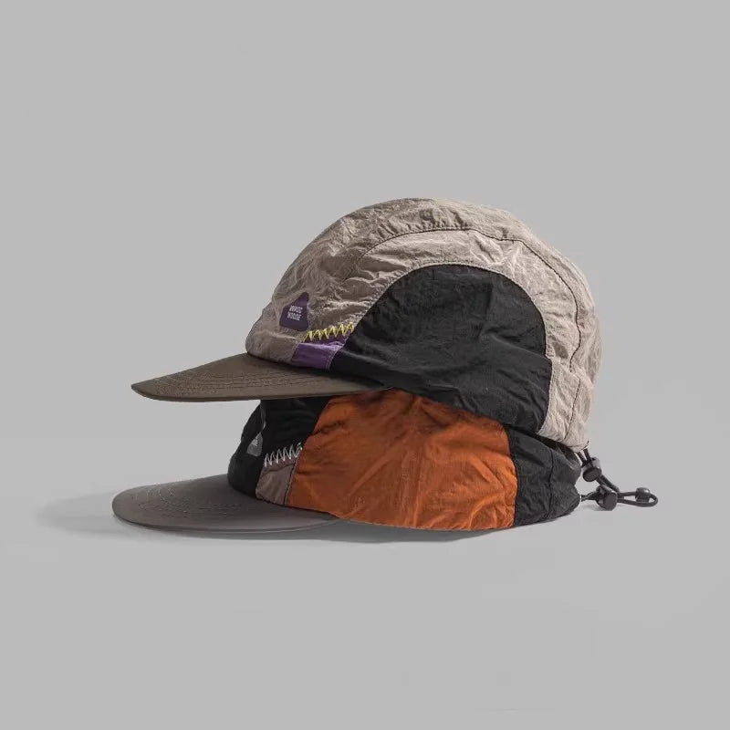 Color Matching Baseball Cap Summer Thin Breathable Quick-drying Hat Flat-brimmed Casual Sun Protection Caps Men and Women