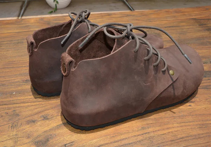 Handmade Genuine Leather High Top Women's Shoes | Stylish Casual Footwear