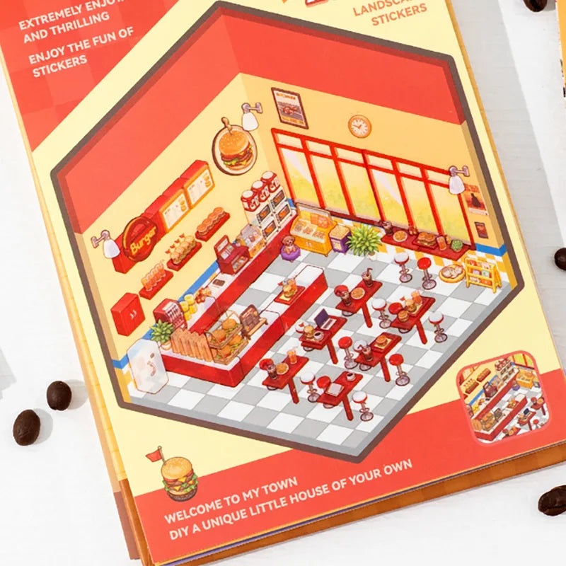 Cute Cartoon Scenography Sticker Set for DIY Projects