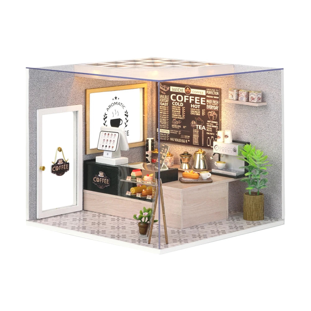 Kit de casa de muñecas de madera DIY | Regalo creativo con muebles en miniatura