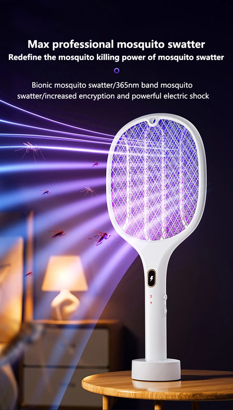 Multi-Functional Electric Bug Zapper Racket | USB Rechargeable Mosquito Killer