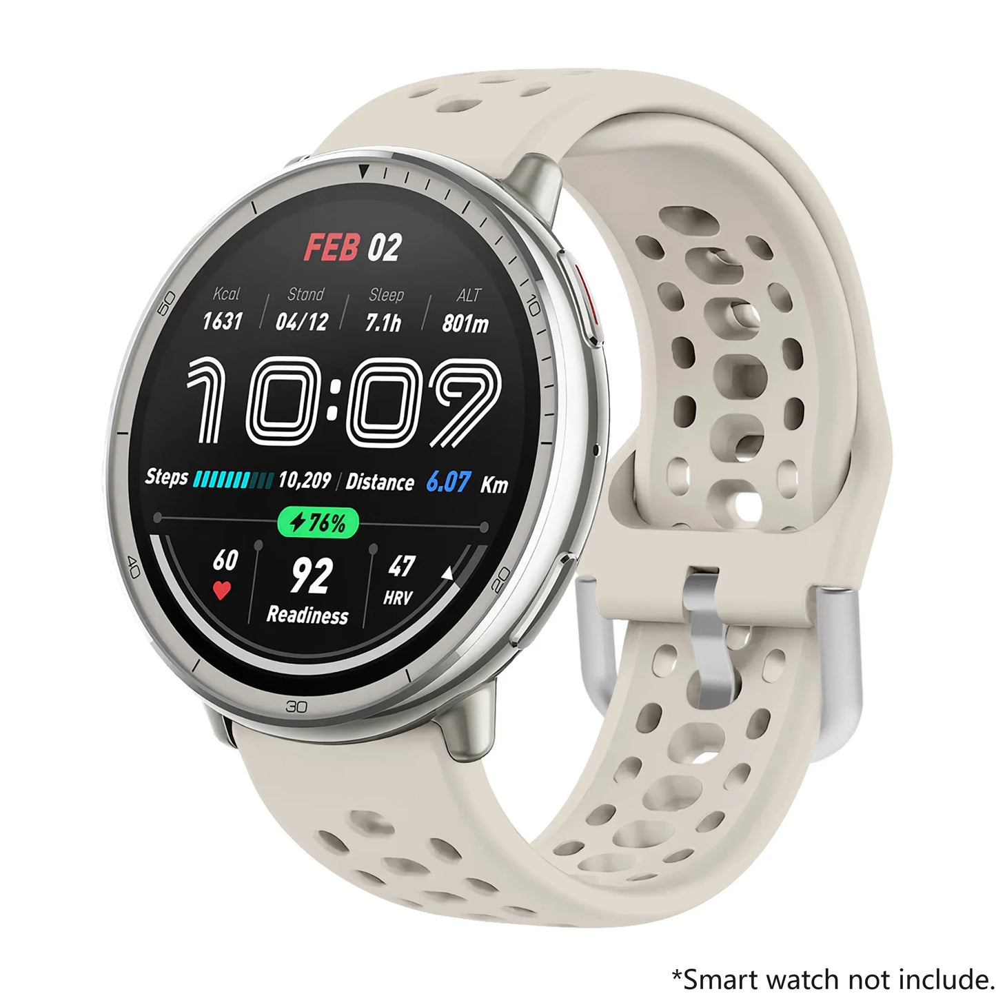20mm Silicone Sport Watch Strap | Breathable Replacement Band