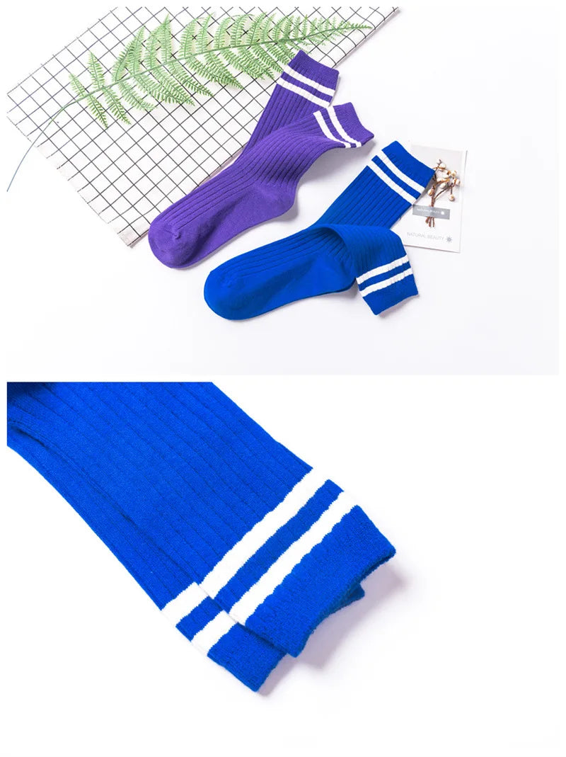 Stylish Women's Striped Long Socks | Comfortable Casual Footwear