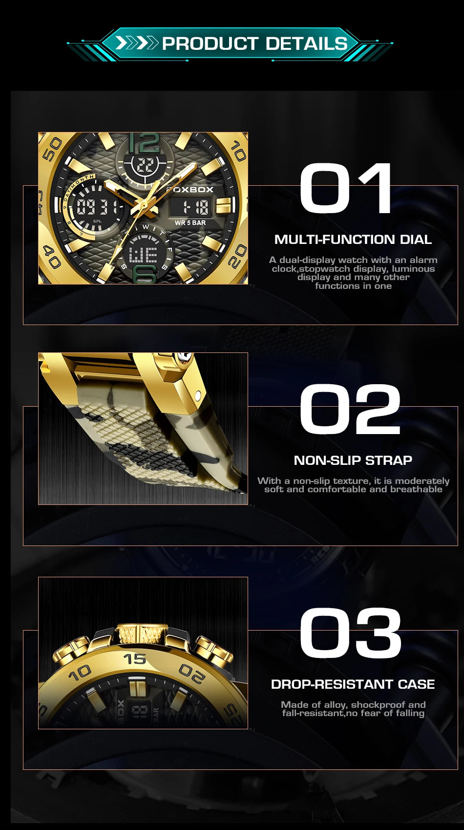 Men's Waterproof LED Sports Watch | Stylish & Multi-Functional