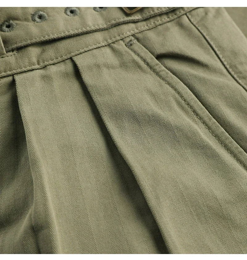 Men's Herringbone Cotton Gurkha Pants for Casual Style