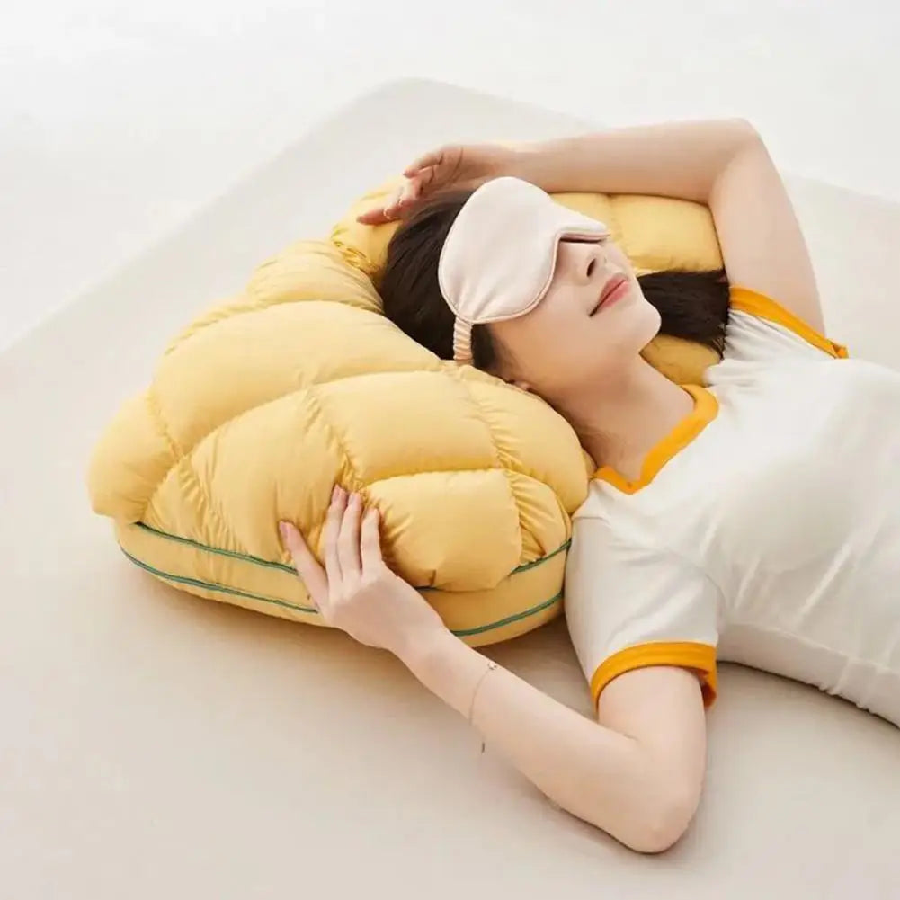 Cotton Pineapple Bun Pillow | Soft Neck Support for Sleep