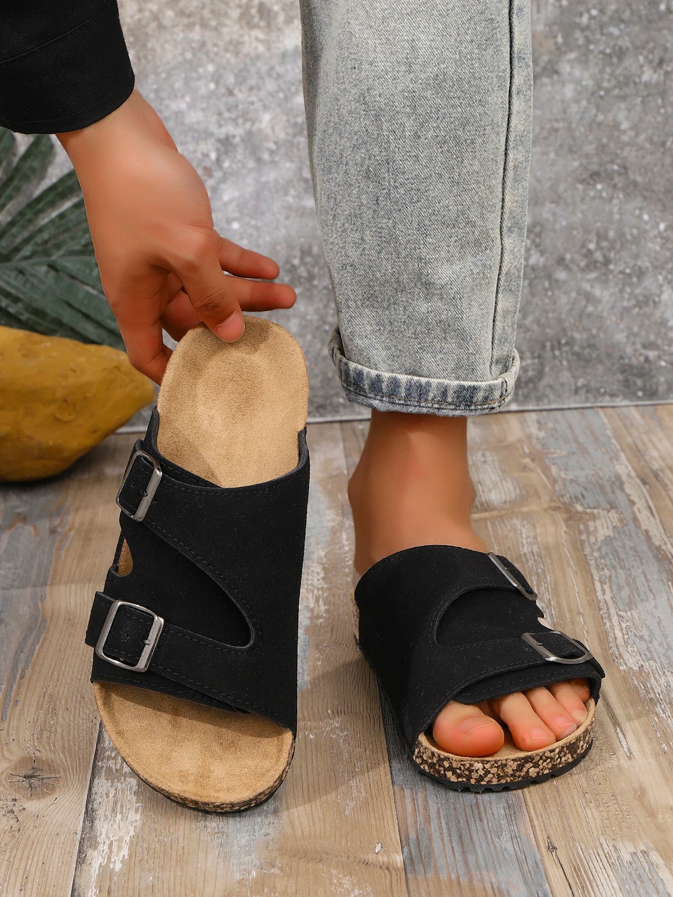 Men's Casual Suede Adjustable Buckle Slippers | Soft-Sole Comfort