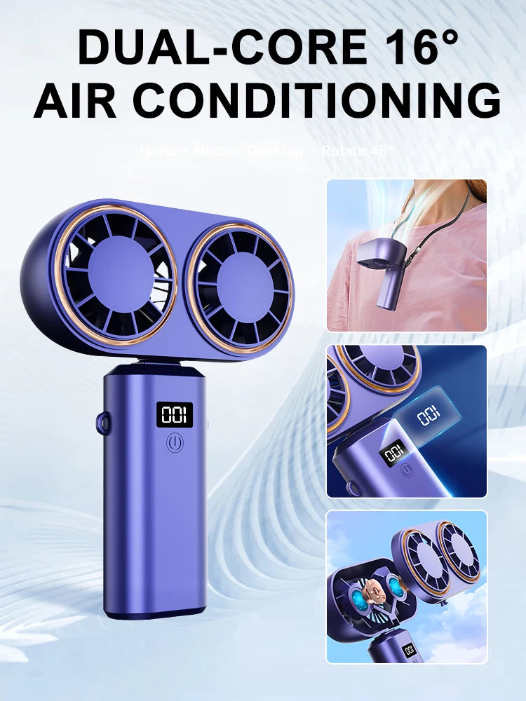 Portable Handheld Turbo Fan | 3 Speed Battery Operated Mini Fan