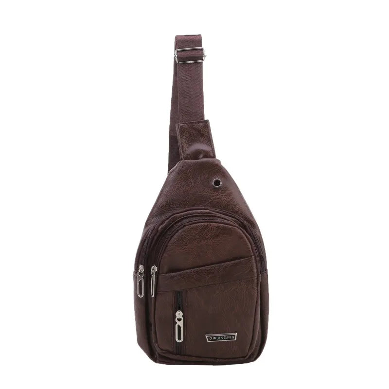 Stylish PU Leather Crossbody Bag for Men | Casual Sling Pack