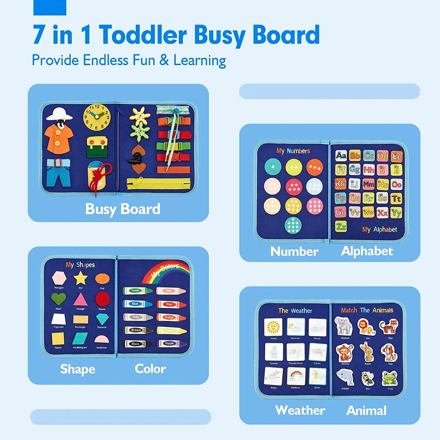 Montessori Busy Board | Toddler Sensory Activity for Skill Development