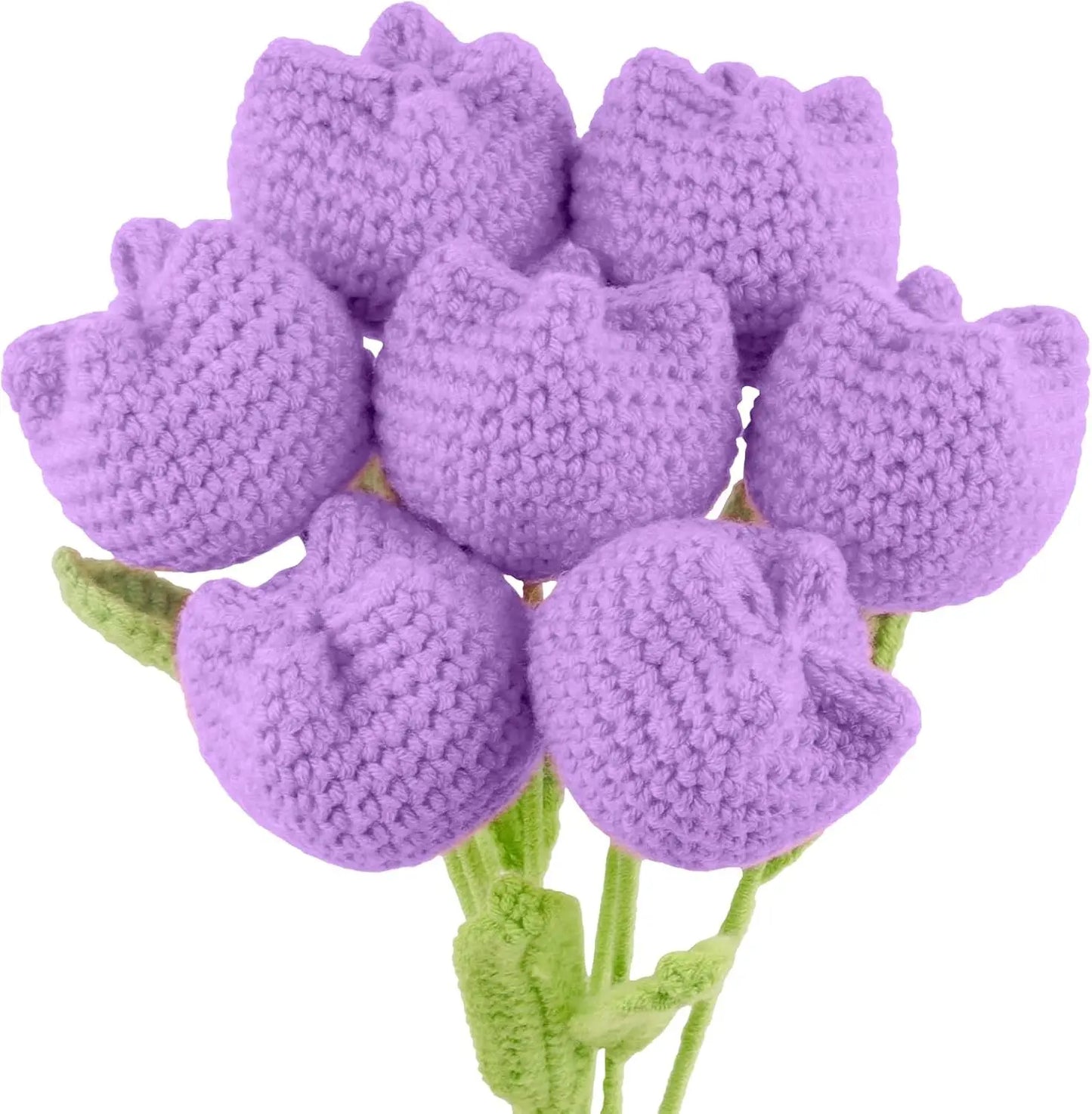 Handmade Crochet Flowers Bouquet | Vibrant Knitted Tulips