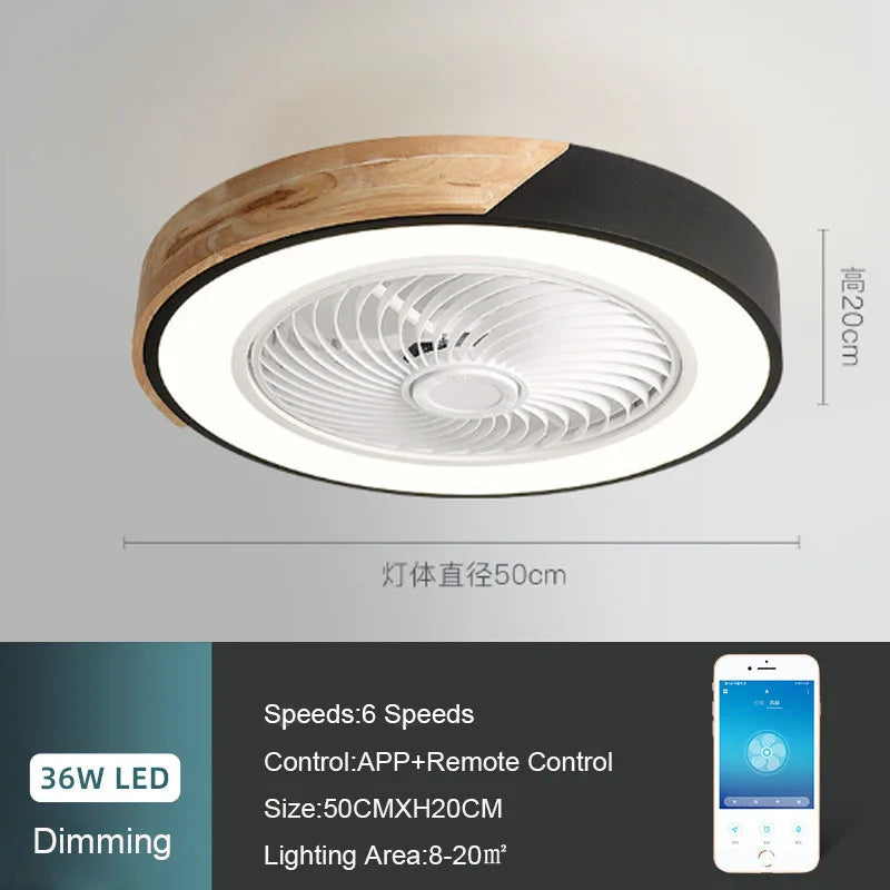 52CM Ceiling Fan Light with Remote Control | Modern Home Comfort