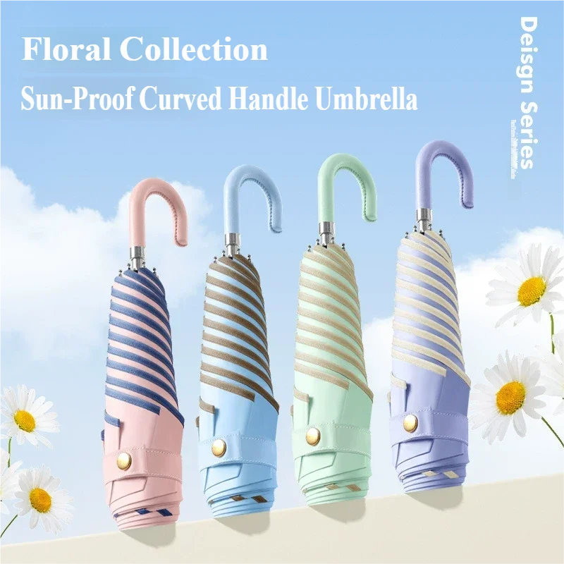 Korean-Style Manual Petal Umbrella | Wind-Resistant & UV Protection